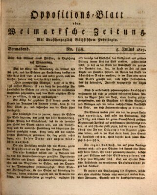 Oppositions-Blatt oder Weimarische Zeitung Samstag 5. Juli 1817