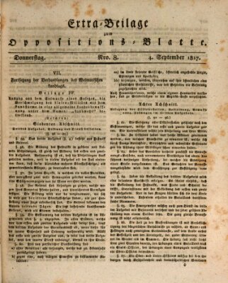 Oppositions-Blatt oder Weimarische Zeitung Donnerstag 4. September 1817