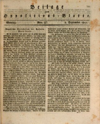 Oppositions-Blatt oder Weimarische Zeitung Montag 8. September 1817