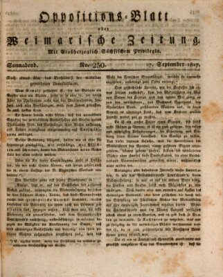 Oppositions-Blatt oder Weimarische Zeitung Samstag 27. September 1817