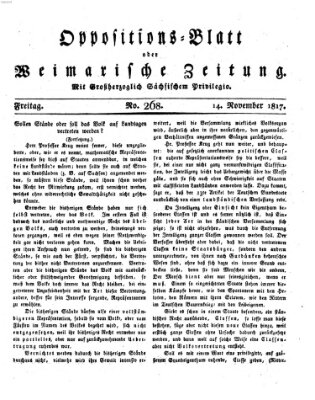 Oppositions-Blatt oder Weimarische Zeitung Freitag 14. November 1817