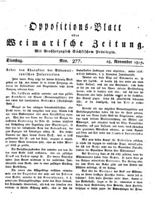 Oppositions-Blatt oder Weimarische Zeitung Dienstag 25. November 1817
