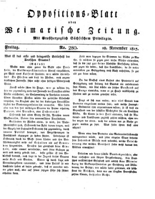 Oppositions-Blatt oder Weimarische Zeitung Freitag 28. November 1817