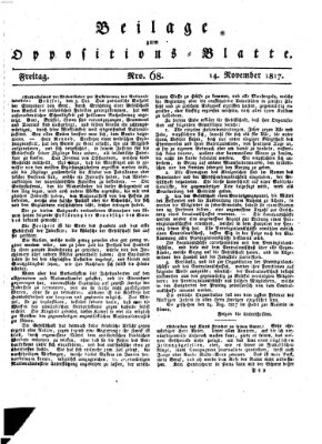 Oppositions-Blatt oder Weimarische Zeitung Freitag 14. November 1817