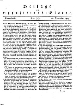 Oppositions-Blatt oder Weimarische Zeitung Samstag 22. November 1817