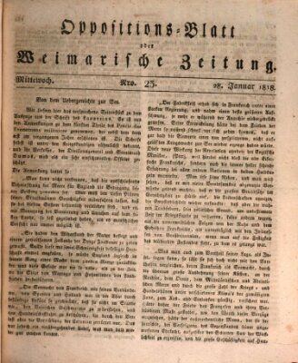 Oppositions-Blatt oder Weimarische Zeitung Mittwoch 28. Januar 1818