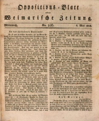 Oppositions-Blatt oder Weimarische Zeitung Mittwoch 6. Mai 1818