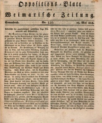 Oppositions-Blatt oder Weimarische Zeitung Samstag 23. Mai 1818