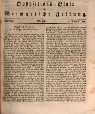 Oppositions-Blatt oder Weimarische Zeitung Dienstag 4. August 1818