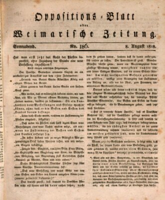 Oppositions-Blatt oder Weimarische Zeitung Samstag 8. August 1818