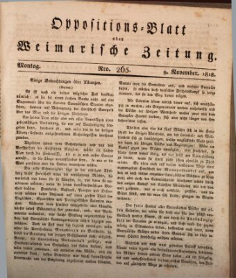 Oppositions-Blatt oder Weimarische Zeitung Freitag 6. November 1818