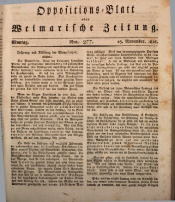 Oppositions-Blatt oder Weimarische Zeitung Montag 23. November 1818