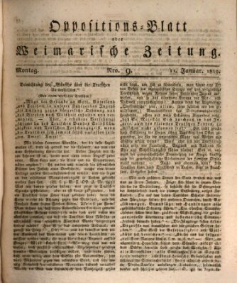 Oppositions-Blatt oder Weimarische Zeitung Montag 11. Januar 1819