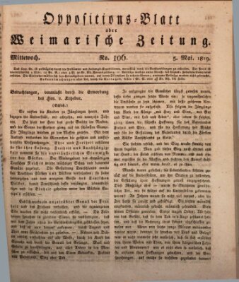 Oppositions-Blatt oder Weimarische Zeitung Mittwoch 5. Mai 1819