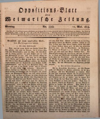 Oppositions-Blatt oder Weimarische Zeitung Montag 10. Mai 1819