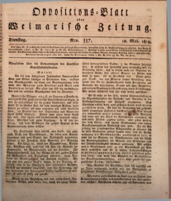 Oppositions-Blatt oder Weimarische Zeitung Dienstag 18. Mai 1819
