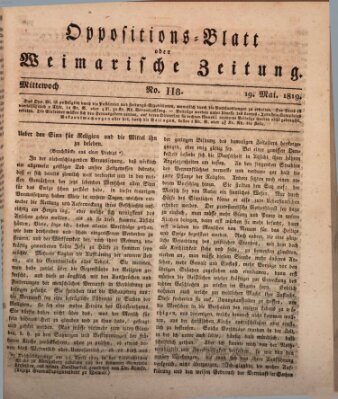 Oppositions-Blatt oder Weimarische Zeitung Mittwoch 19. Mai 1819