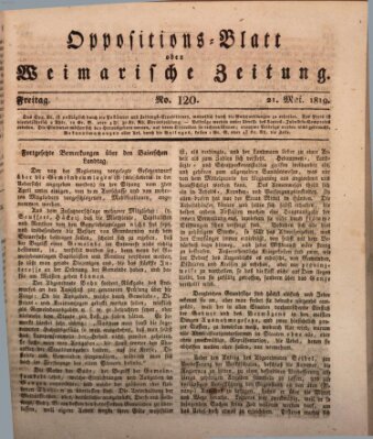 Oppositions-Blatt oder Weimarische Zeitung Freitag 21. Mai 1819