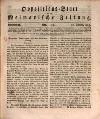 Oppositions-Blatt oder Weimarische Zeitung Donnerstag 22. Juli 1819