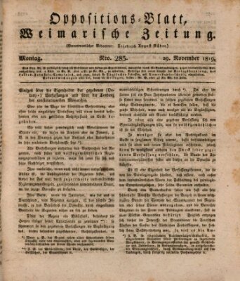 Oppositions-Blatt oder Weimarische Zeitung Montag 29. November 1819