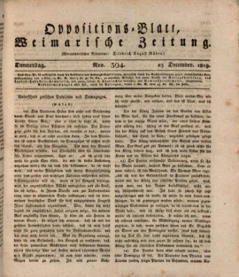 Oppositions-Blatt oder Weimarische Zeitung Donnerstag 23. Dezember 1819