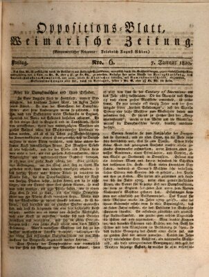 Oppositions-Blatt oder Weimarische Zeitung Freitag 7. Januar 1820