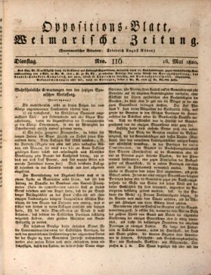 Oppositions-Blatt oder Weimarische Zeitung Dienstag 16. Mai 1820