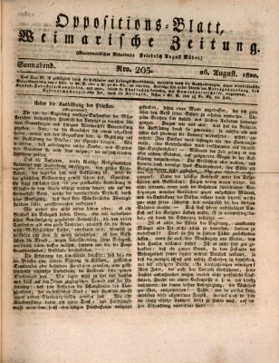 Oppositions-Blatt oder Weimarische Zeitung Samstag 26. August 1820