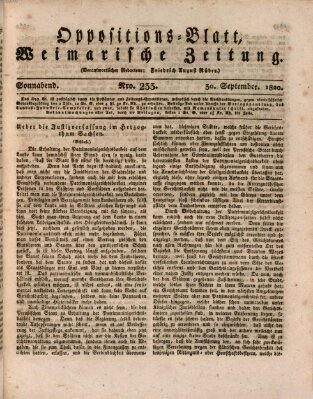 Oppositions-Blatt oder Weimarische Zeitung Samstag 30. September 1820