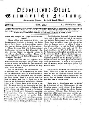 Oppositions-Blatt oder Weimarische Zeitung Freitag 24. November 1820