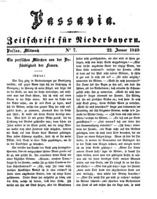 Passavia (Donau-Zeitung) Mittwoch 22. Januar 1840