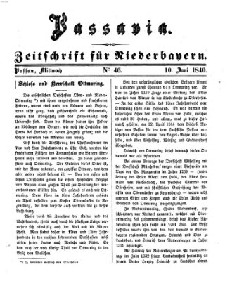 Passavia (Donau-Zeitung) Mittwoch 10. Juni 1840