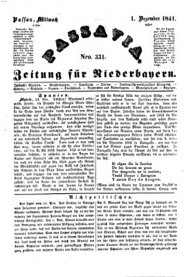 Passavia (Donau-Zeitung) Mittwoch 1. Dezember 1841