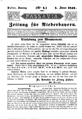 Passavia (Donau-Zeitung) Samstag 1. Januar 1842