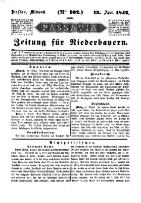 Passavia (Donau-Zeitung) Mittwoch 13. April 1842