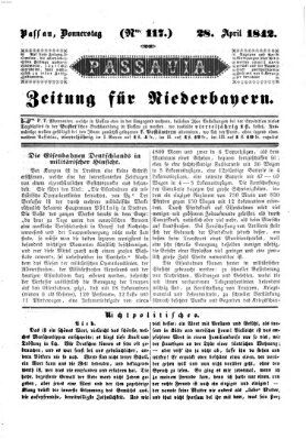 Passavia (Donau-Zeitung) Donnerstag 28. April 1842