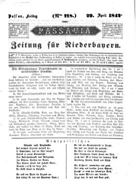 Passavia (Donau-Zeitung) Freitag 29. April 1842