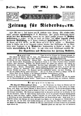 Passavia (Donau-Zeitung) Dienstag 28. Juni 1842
