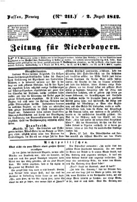 Passavia (Donau-Zeitung) Dienstag 2. August 1842