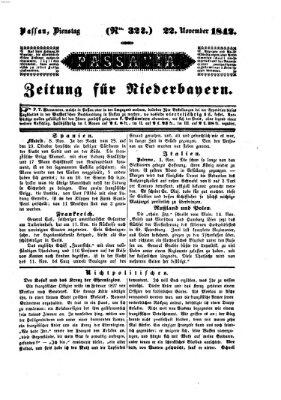 Passavia (Donau-Zeitung) Dienstag 22. November 1842