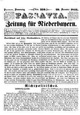 Passavia (Donau-Zeitung) Donnerstag 29. Dezember 1842