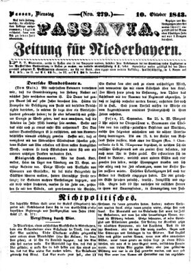 Passavia (Donau-Zeitung) Dienstag 10. Oktober 1843