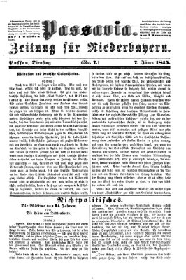 Passavia (Donau-Zeitung) Dienstag 7. Januar 1845