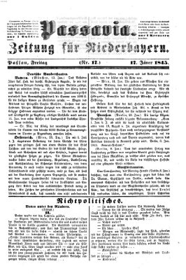 Passavia (Donau-Zeitung) Freitag 17. Januar 1845