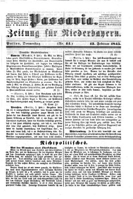 Passavia (Donau-Zeitung) Donnerstag 13. Februar 1845