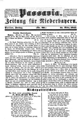 Passavia (Donau-Zeitung) Freitag 21. März 1845