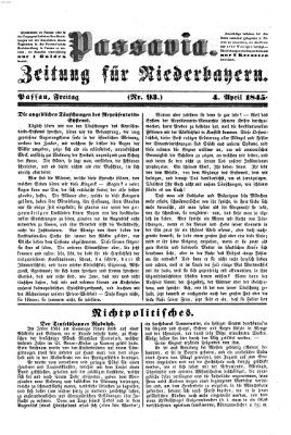 Passavia (Donau-Zeitung) Freitag 4. April 1845