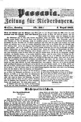 Passavia (Donau-Zeitung) Samstag 2. August 1845