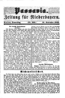 Passavia (Donau-Zeitung) Donnerstag 11. September 1845