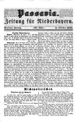 Passavia (Donau-Zeitung) Freitag 3. Oktober 1845